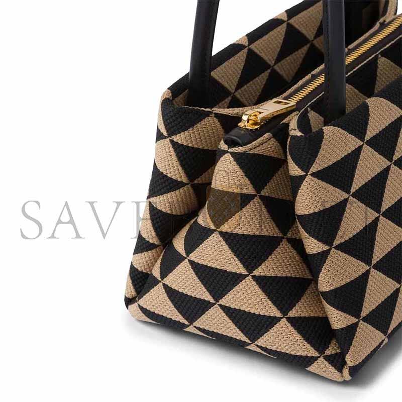 PRADA SMALL EMBROIDERED FABRIC PRADA SYMBOLE BAG 1BA368 (25*13.5*13cm) 